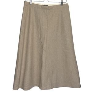 Vtg 00s Gap Wool Blend Aline Midi Skirt Sz 8 Khaki Heritage Preppy Academia Twee